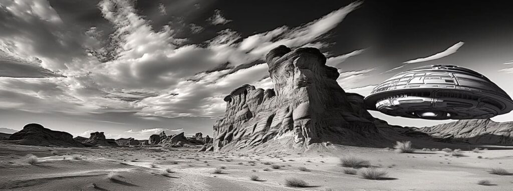 Ansel Adams style desert landscape...with visitors.